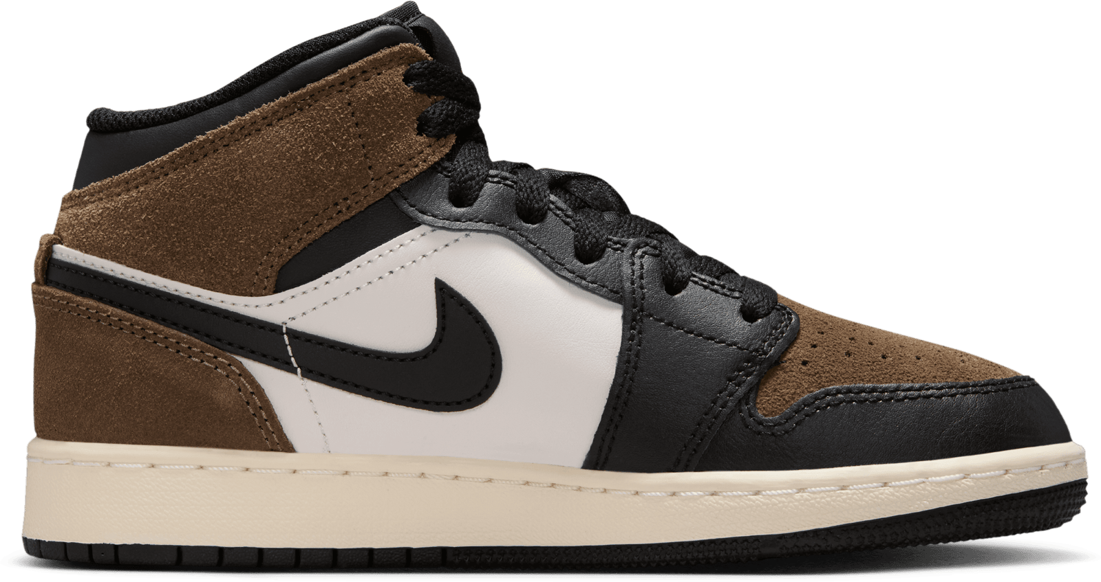 Jordan Air Jordan 1 Mid Palomino Letter GS Kids Black