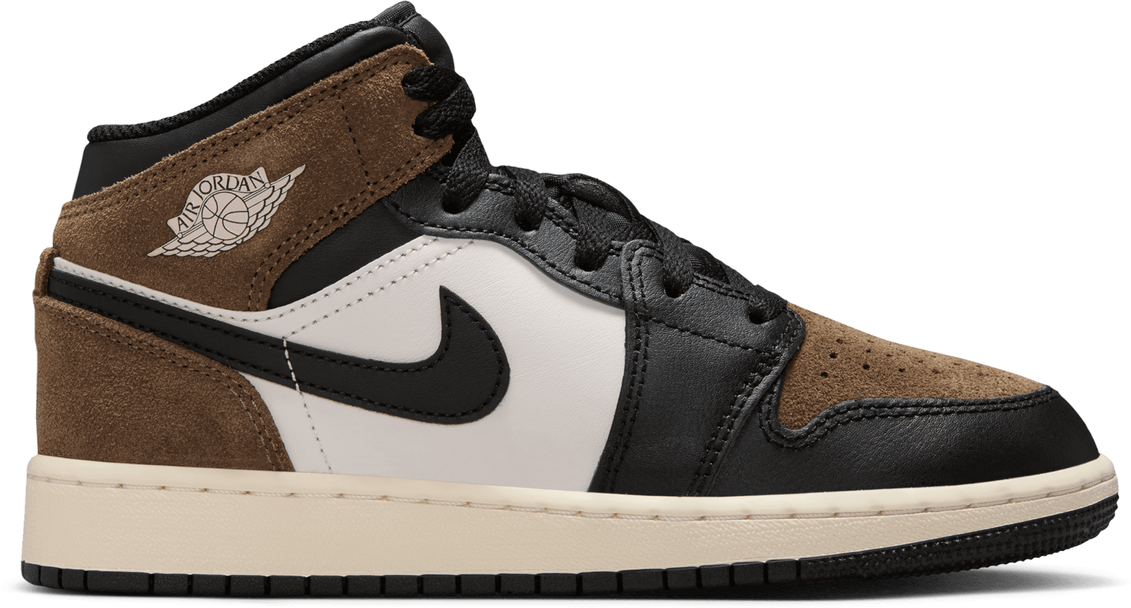 Jordan Air Jordan 1 Mid Palomino Letter GS Kids Black